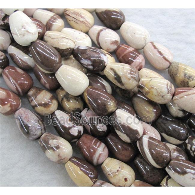 Zebra Jasper bead, teardrop