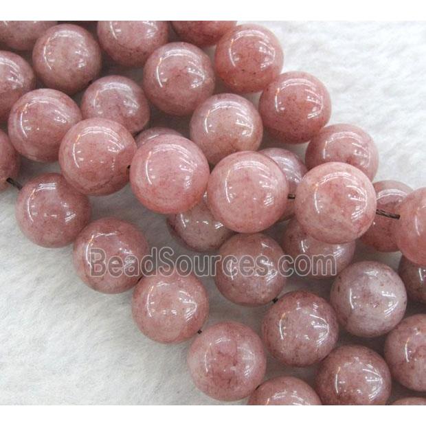 round Strawberry Quartz Beads