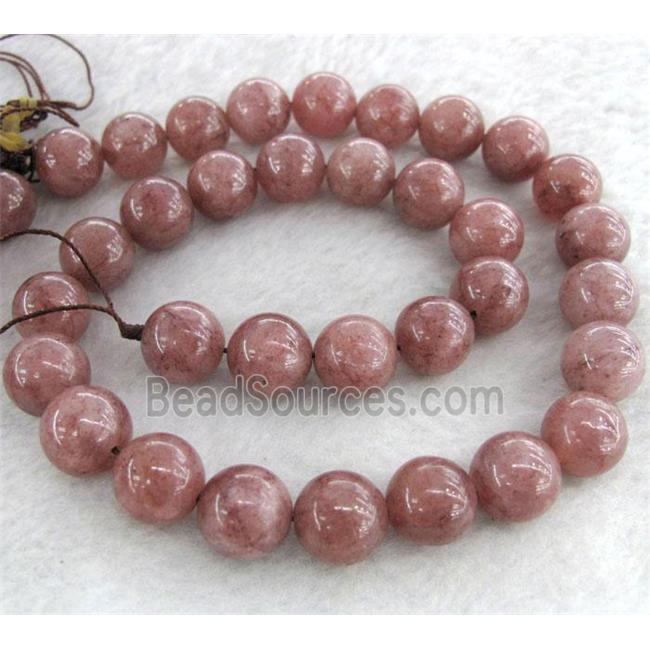 round Strawberry Quartz Beads