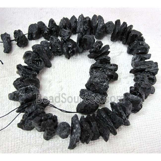 black Tourmaline bead, freeform