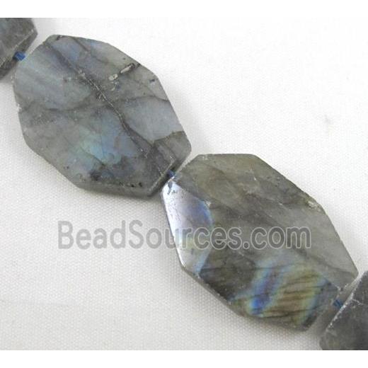 Labradorite beads, freeform, faceted