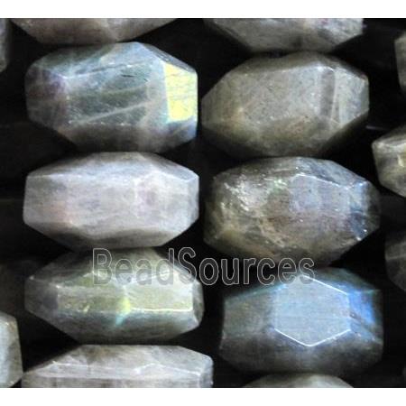 Labradorite bead, faceted rondelle