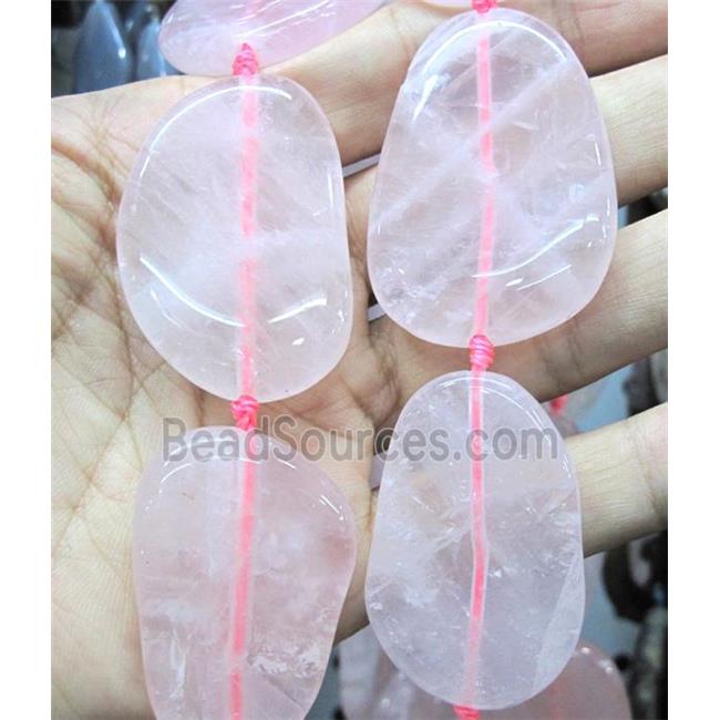 rose quartz bead, freeform