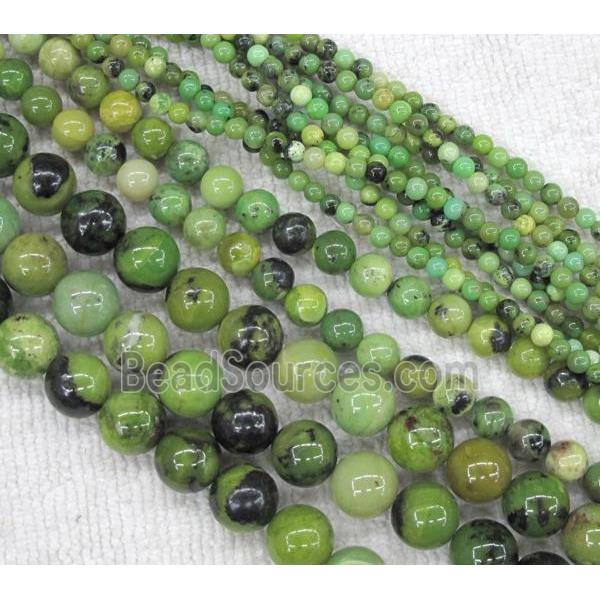 Australian Chrysoprase Beads, round, green