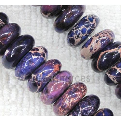 purple Sea Sediment beads, rondelle