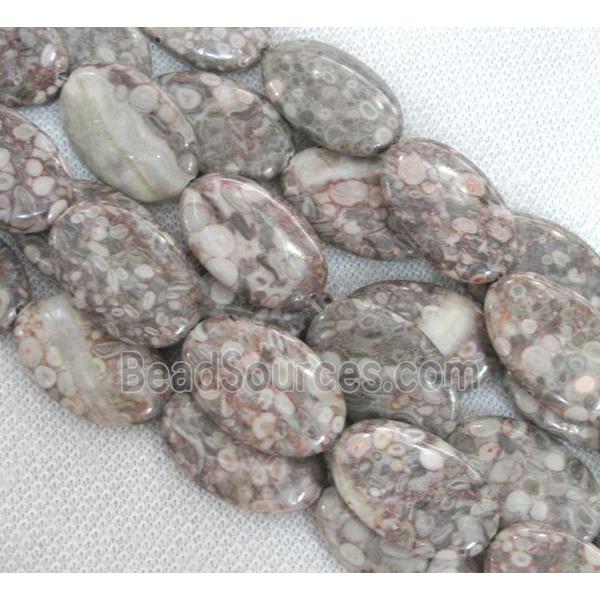 jasper bead, flat oval