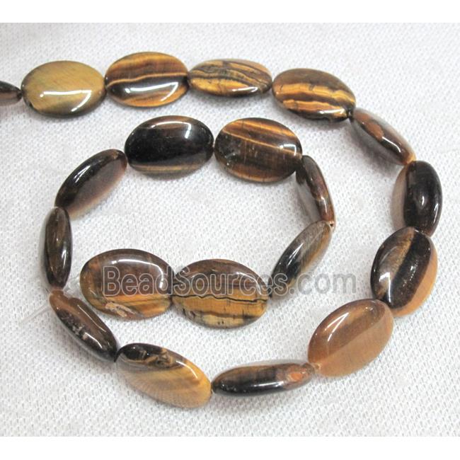 tiger eye bead, flat oval