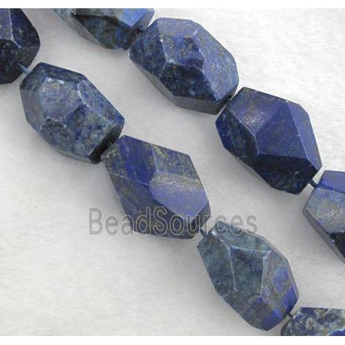 lapis lazuli nugget bead, freeform, blue