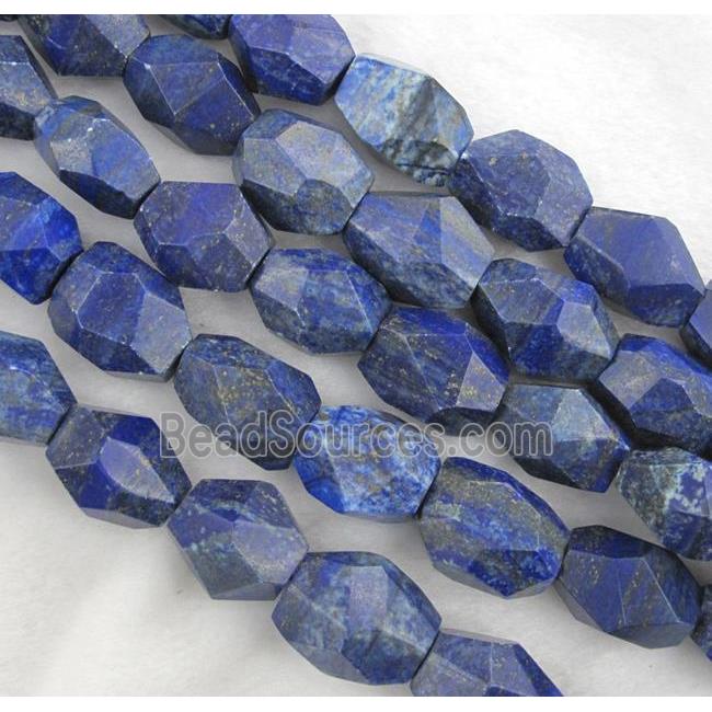 lapis lazuli nugget bead, freeform, blue