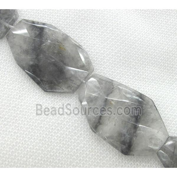 Cloudy Quartz bead, freeform