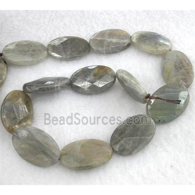 Labradorite bead, faceted oval