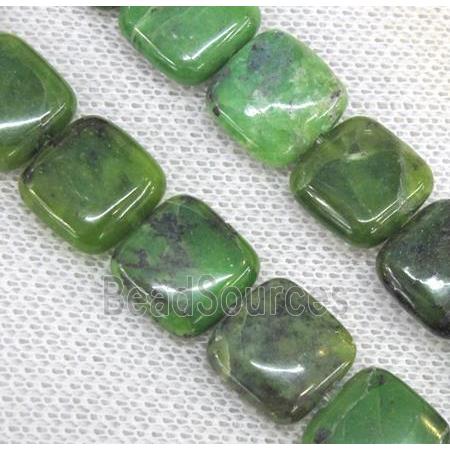 natural Australian Chrysoprase bead, square, green