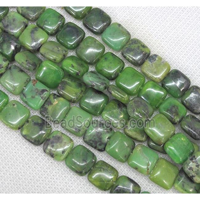 natural Australian Chrysoprase bead, square, green