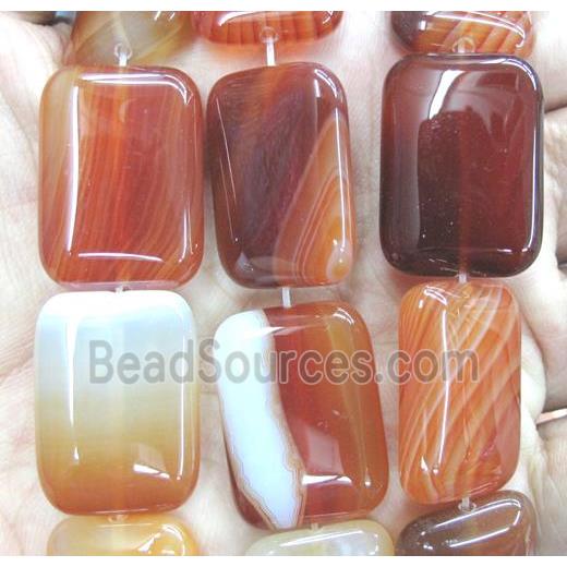 red stripe agate beads, rectangle