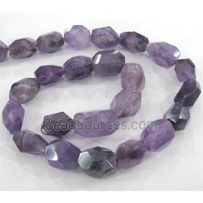 amethyst bead, faceted freeform