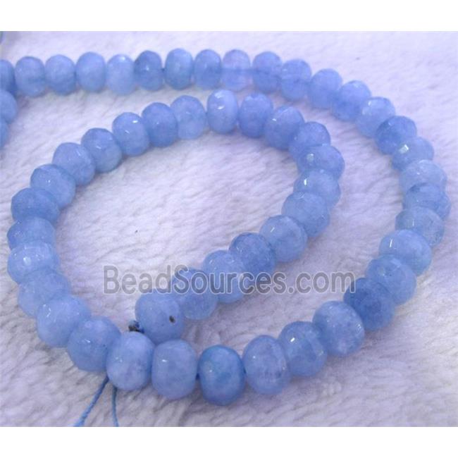 blue Sponge Quartz Beads, faceted rondelle