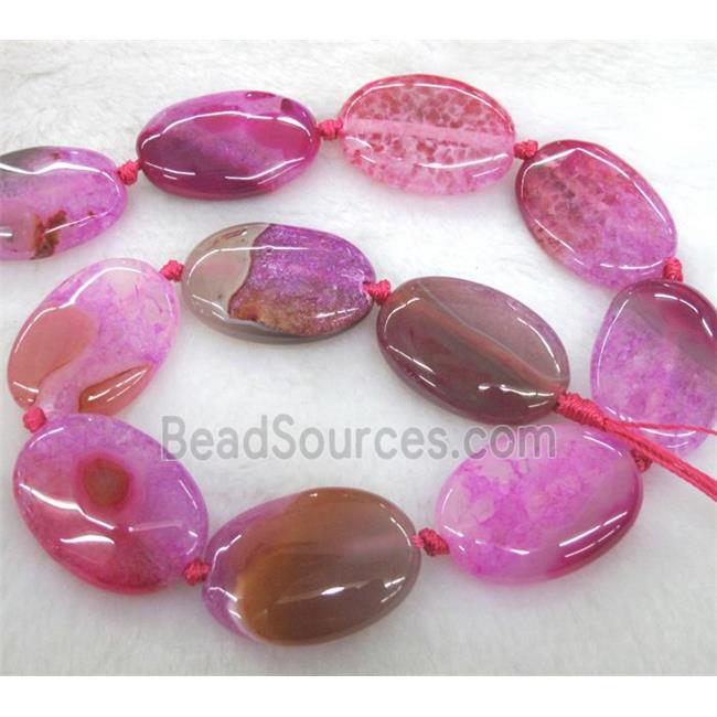 pink druzy agate beads, oval