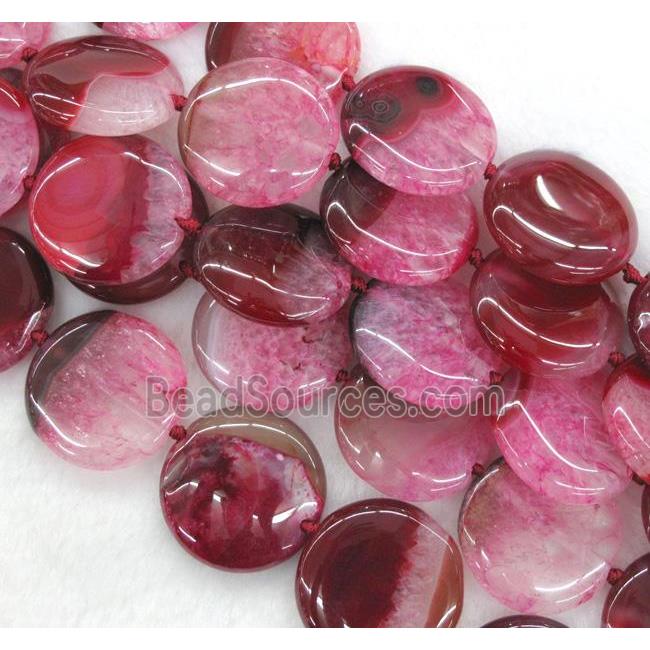 red druzy agate circle beads