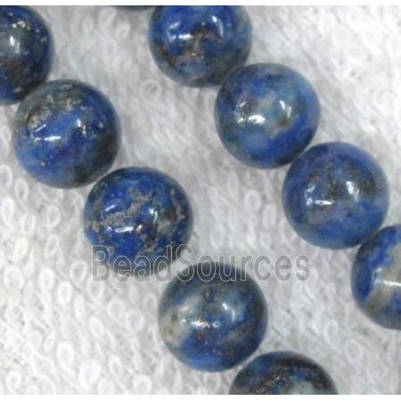 lapis lazuli beads, round, blue