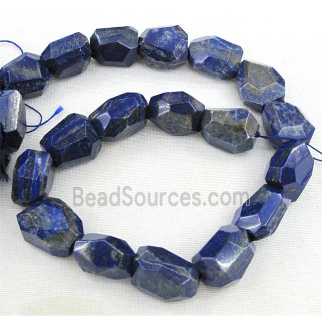 Natural Lapis Lazuli bead, faceted freeform