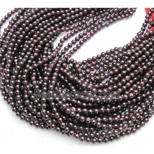 Garnet bead, round