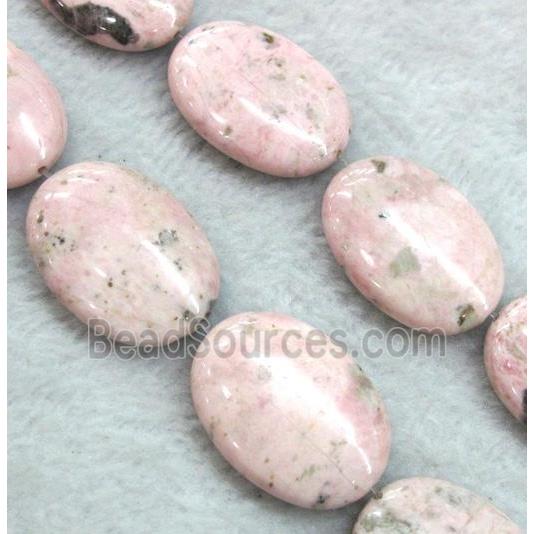 pink Rhodochrosite beads, oval