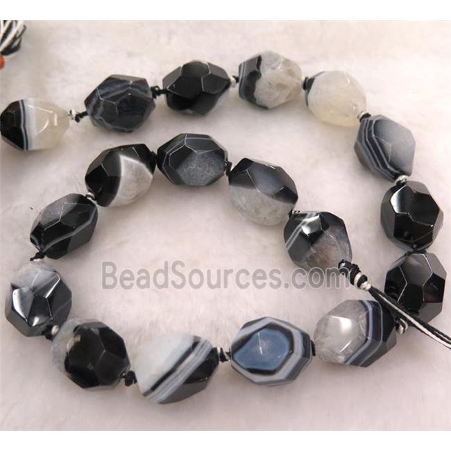 white druzy agate beads, faceted freeform