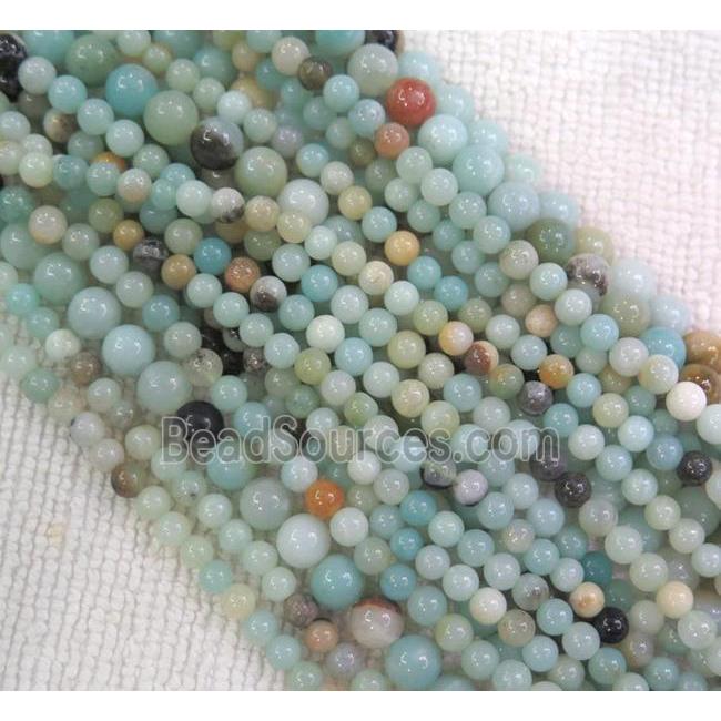 Amazonite beads, round, lt.blue