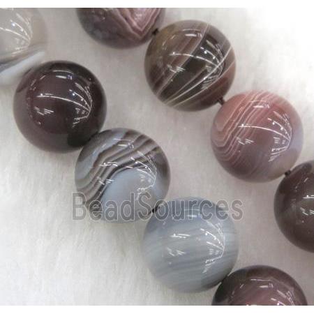 natural round Botswana Agate beads, gray