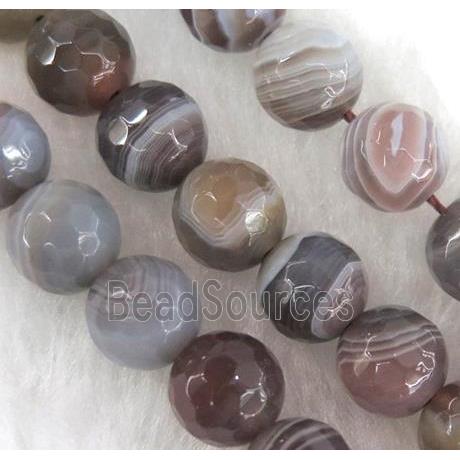 natural gray botswana agate beads, faceted gray