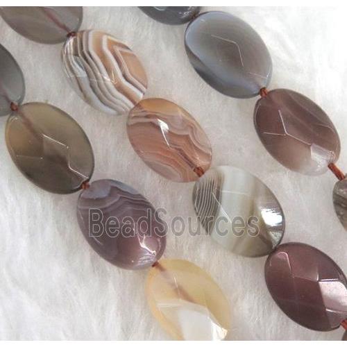 natural gray botswana agate beads, faceted oval