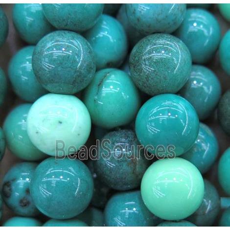 green grass agate beads, round