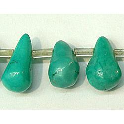 Natural Turquoise, Drip Pendants, top-drilled