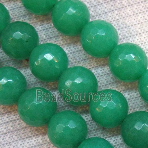 Natural Opal Jade Bead, faceted round, green