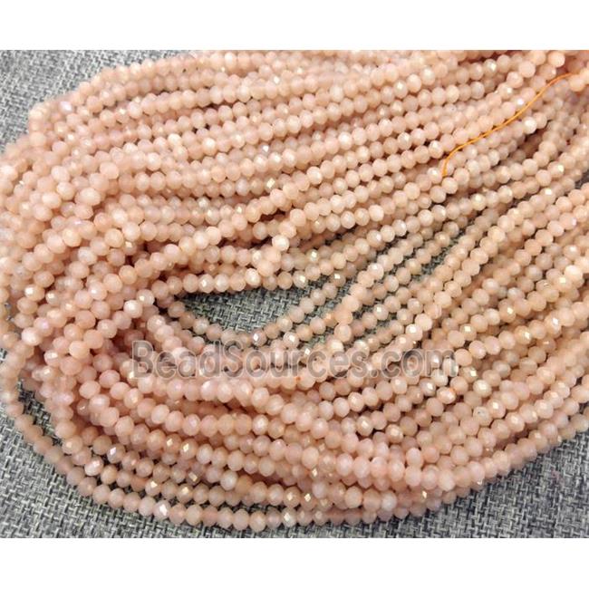 orange MoonStone beads, faceted rondelle