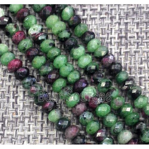 Ruby Zoisite beads, faceted rondelle