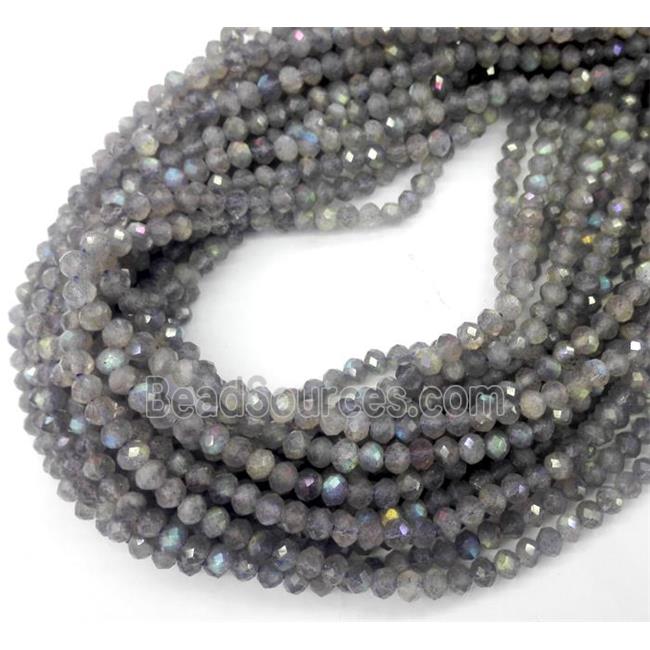 Labradorite beads, faceted rondelle