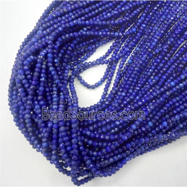 tiny Lapis Lazuli beads, faceted rondelle, blue