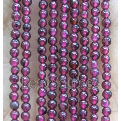 tiny round Garnet Beads, darkRed