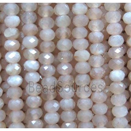 tiny moonstone beads, faceted rondelle, light orange