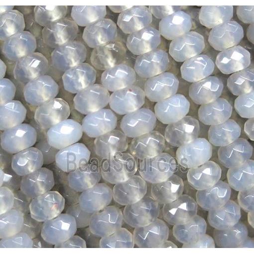 tiny gray agate beads, faceted rondelle