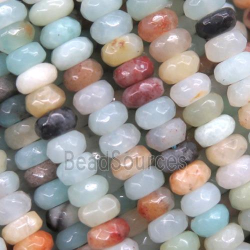 tiny amazonite beads, faceted rondelle