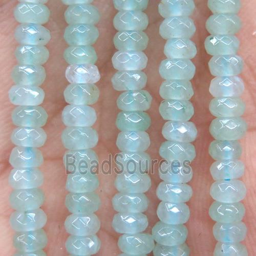 tiny green aventurine beads, faceted rondelle