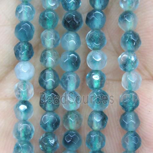 tiny green jade beads, faceted round