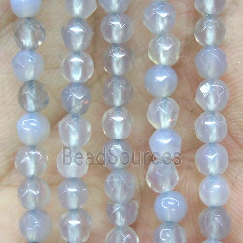 tiny gray agate beads, faceted round