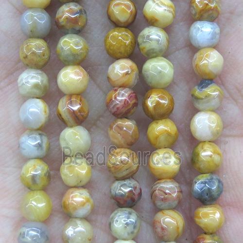 tiny yellow crazy agate beads, faceted round