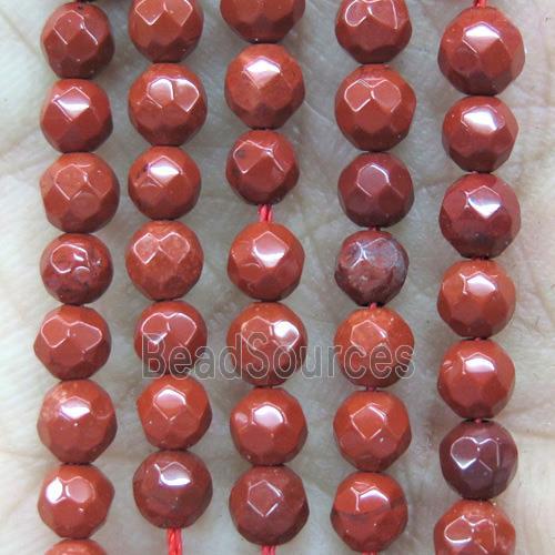 tiny red jasper beads, faceted round