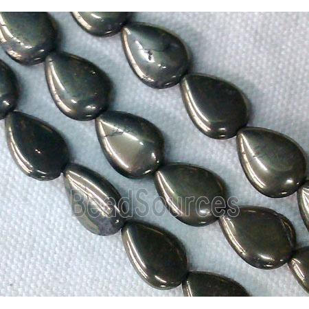 natural Pyrite Beads, teardrop