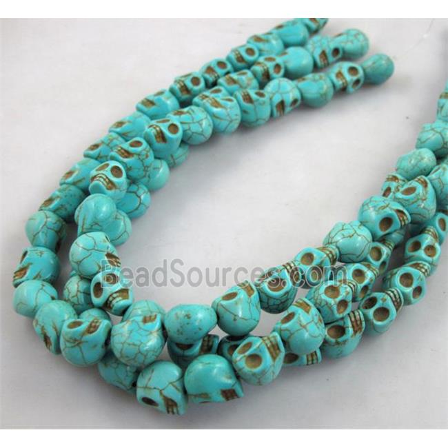 blue synthetic Turquoise skull beads