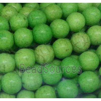 synthetic Turquoise beads, green, round